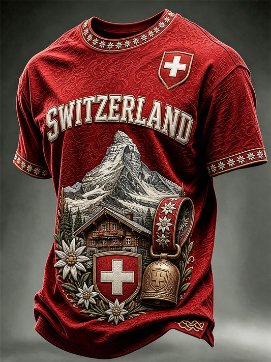 Herren-T-Shirt aus der Schweiz mit kurzen Ärmeln