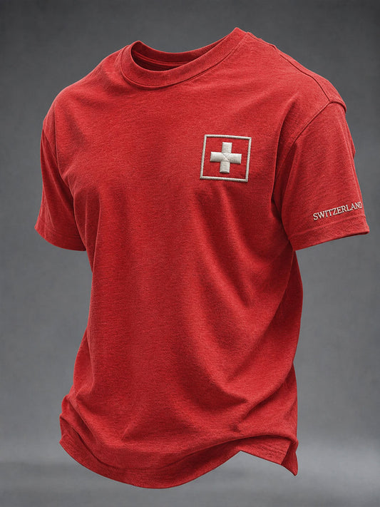 Herren-T-Shirt aus der Schweiz mit kurzen Ärmeln