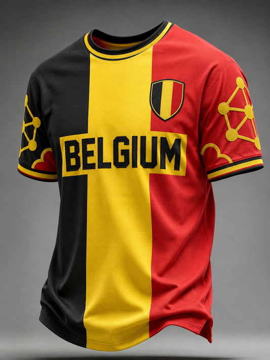 Herren-T-Shirt mit kurzen Ärmeln „Belgien-Liebhaber“