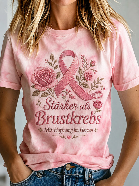 T-Shirt mit Aufdruck zur Sensibilisierung für Brustkrebs bei Frauen