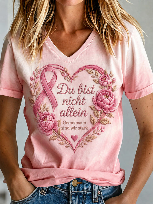 T-Shirt mit Aufdruck zur Brustkrebsaufklärung für Frauen