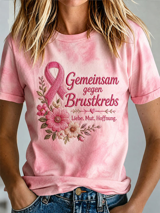 T-Shirt mit Aufdruck zur Sensibilisierung für Brustkrebs bei Frauen