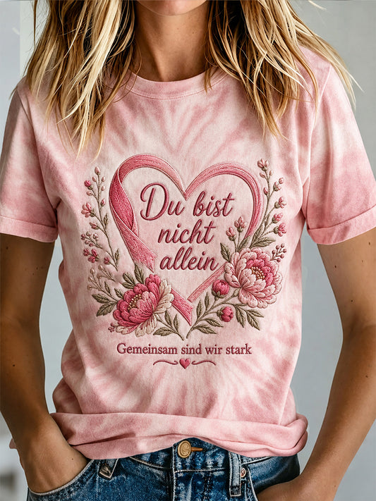 T-Shirt mit Aufdruck zur Sensibilisierung für Brustkrebs bei Frauen