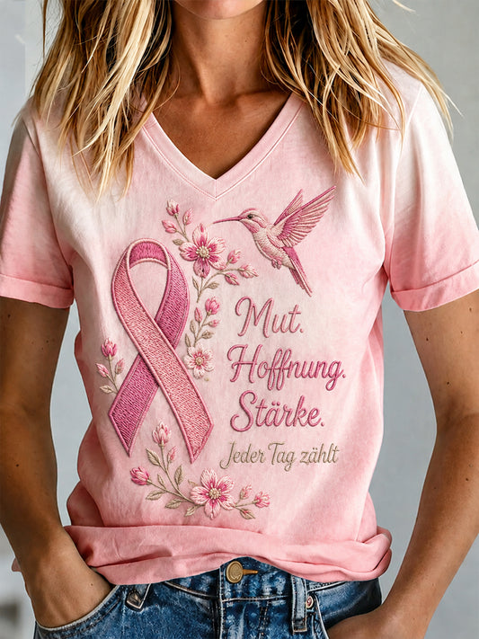 T-Shirt mit Aufdruck zur Brustkrebsaufklärung für Frauen