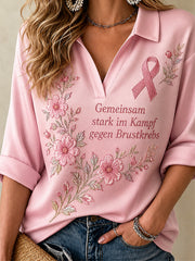 T-Shirt mit Aufdruck zur Sensibilisierung für Brustkrebs bei Frauen