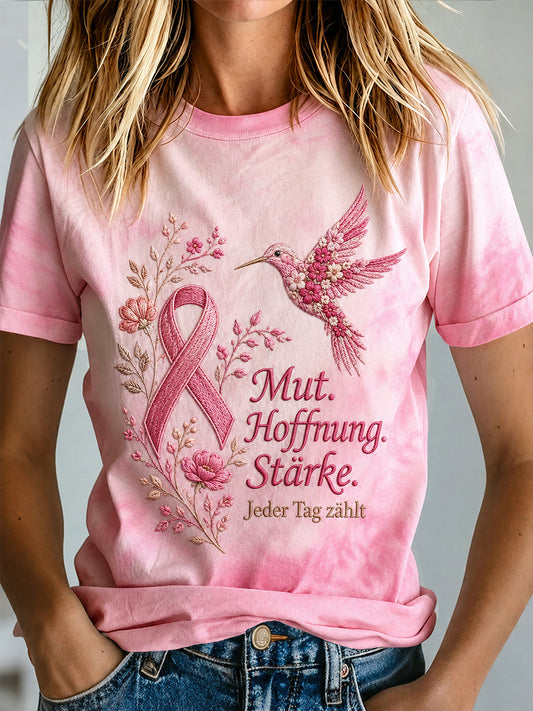T-Shirt mit Aufdruck zur Sensibilisierung für Brustkrebs bei Frauen