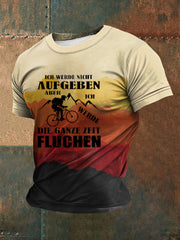 Herren-T-Shirt mit Kurzarm und Fahrrad-Print