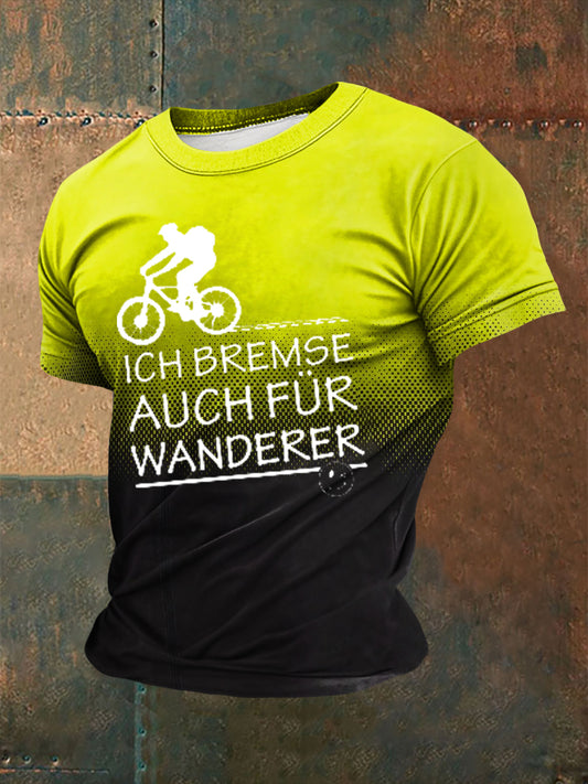 Herren-T-Shirt mit Kurzarm und Fahrrad-Print