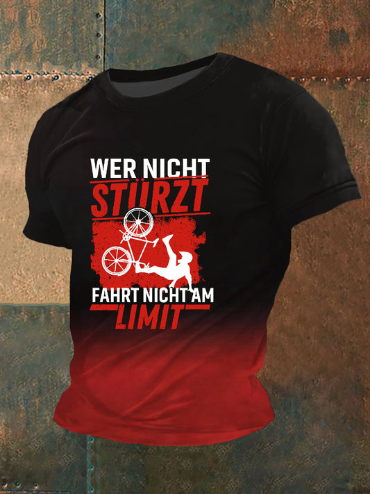 Herren-Wer-nicht-stürzt-fährt-nicht-am-Limit-T-Shirt mit kurzen Ärmeln