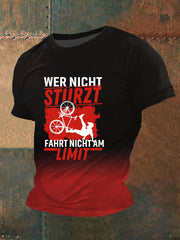 Herren-Wer-nicht-stürzt-fährt-nicht-am-Limit-T-Shirt mit kurzen Ärmeln