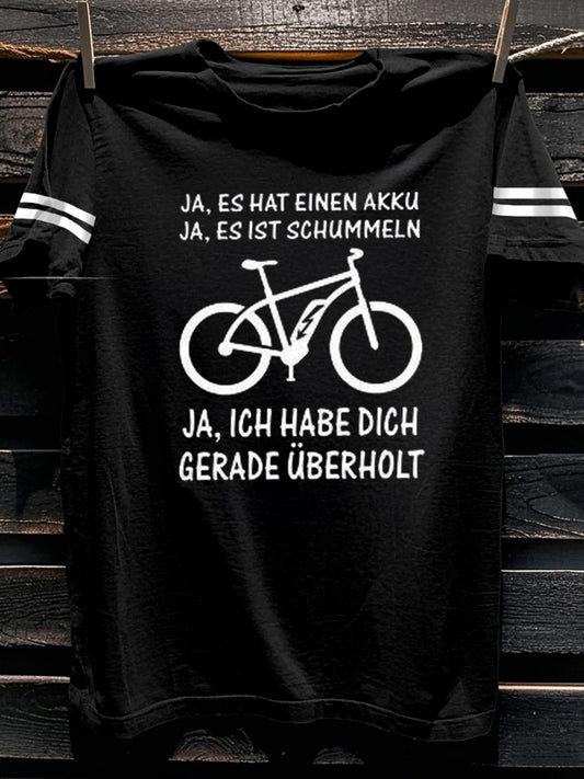 Herren-T-Shirt mit Kurzarm und Fahrrad-Print