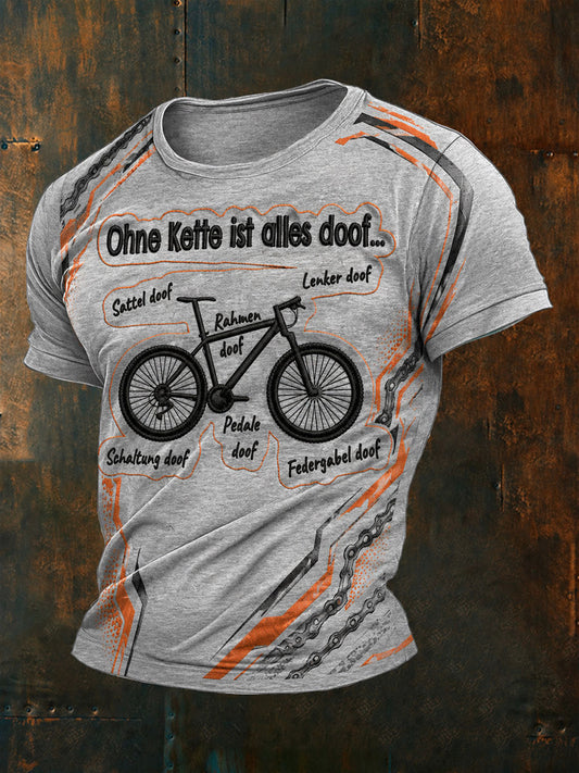 Herren-T-Shirt mit Kurzärmeln „Ohne Kette ist alles doof“