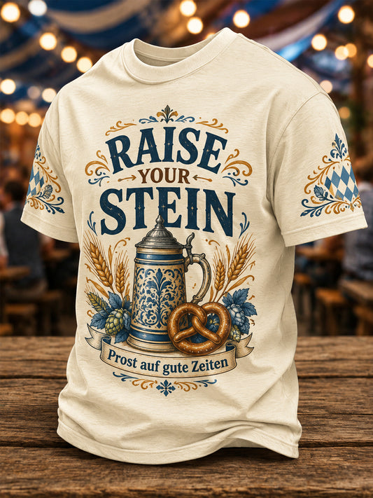 Herren-Oktoberfest Prost! Bedrucktes Freizeit-T-Shirt
