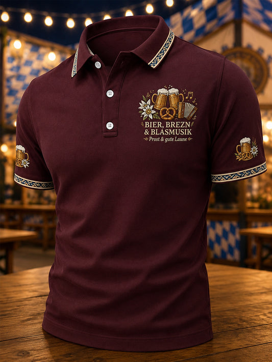 Herren-Oktoberfest Prost! Bedrucktes Freizeit-Poloshirt