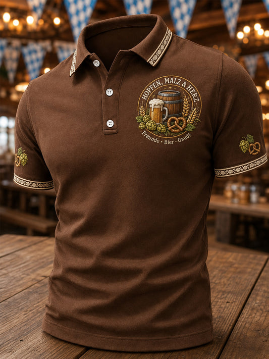 Herren-Poloshirt mit Oktoberfest-Print für den Alltag