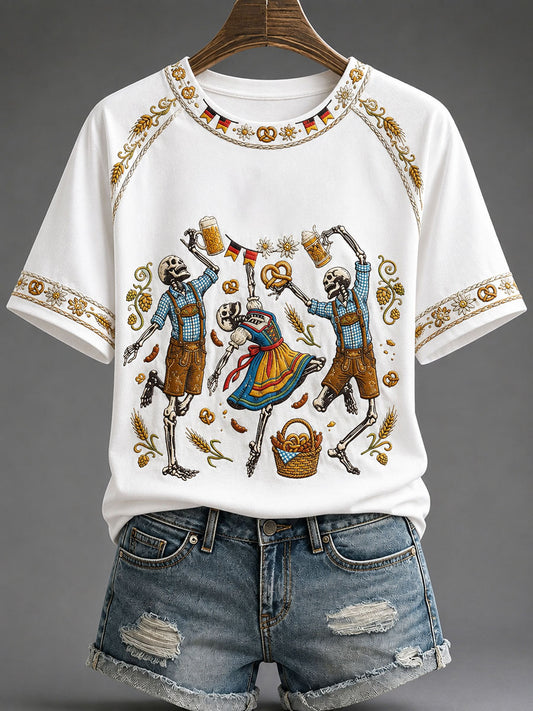 Frauen-Oktoberfest-Print-Lässiges T-Shirt