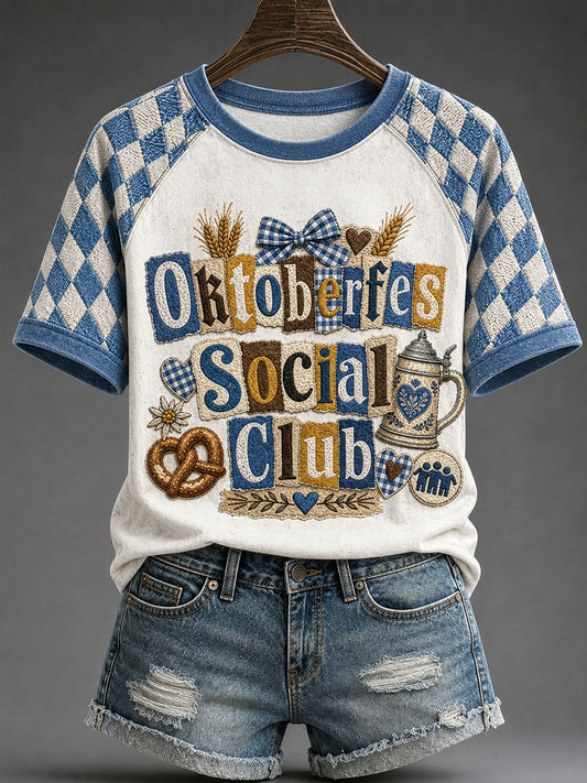 Frauen-Oktoberfest-Print-Lässiges T-Shirt