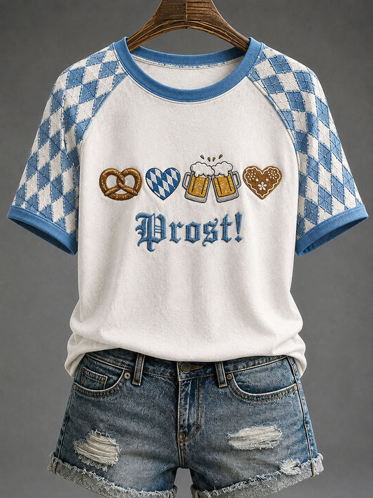 Damen-T-Shirt mit Rundhalsausschnitt und kurzen Ärmeln