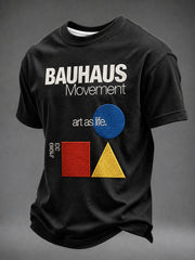 Herren-T-Shirt mit Bauhaus-inspiriertem Kunstdruck