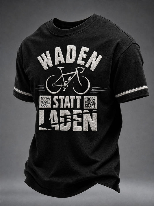 Herren-T-Shirt WADEN STATT LADEN 100% MUSKELKRAFT mit kurzen Ärmeln
