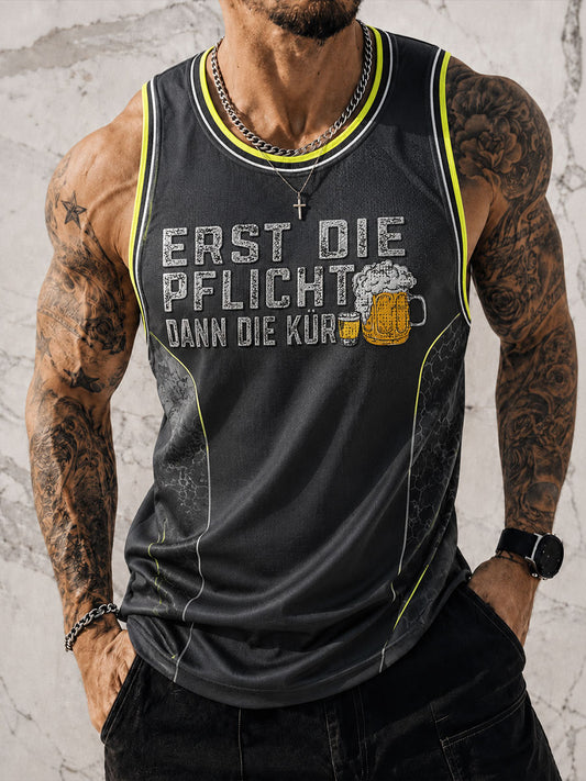 Herren ERST DIE PFLICHT DANN DIE KÜR Freizeit-Top ohne Ärmel