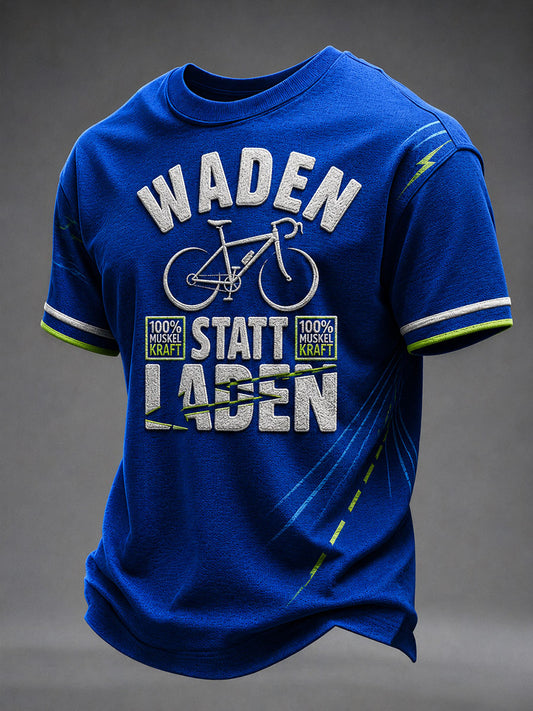 Herren-T-Shirt WADEN STATT LADEN 100% MUSKELKRAFT mit kurzen Ärmeln