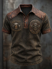 Lustiges Herren-Shirt mit Slogan-Print und kurzen Ärmeln
