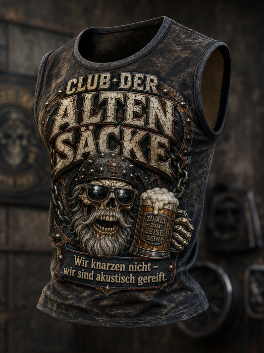 Lustige Freizeitweste für Herren mit Slogan-Print