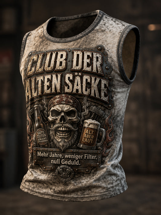 Lustige Freizeitweste für Herren mit Slogan-Print