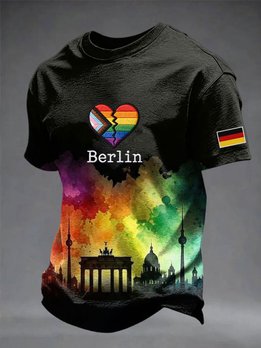 Herren-T-Shirt Berlin mit kurzen Ärmeln