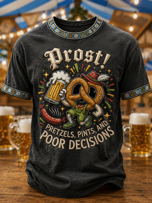 Herren-Oktoberfest Prost! Bedrucktes Freizeit-T-Shirt