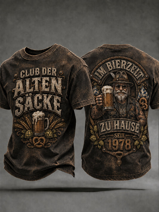 Lustiges Herren-T-Shirt im Oktoberfest-Style mit Biermotiv, lässig und bequem