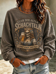 Frauen-Sweatshirt mit witzigem Oktoberfest-Print