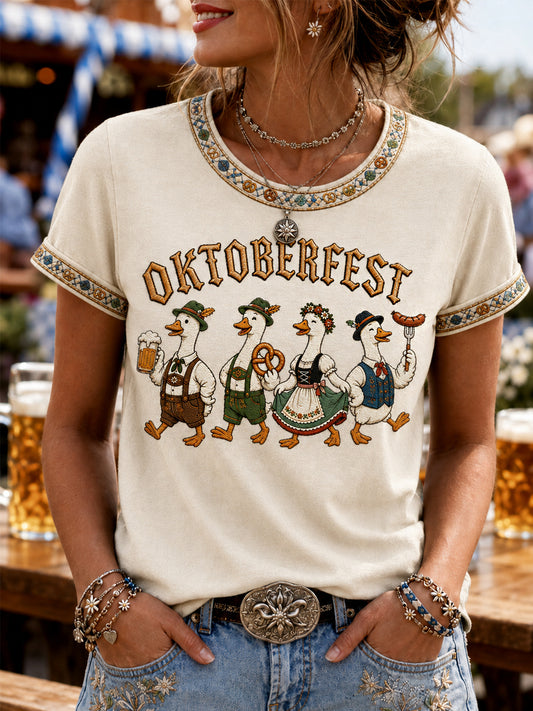 Oktoberfest der Frauen: Prost! Bedrucktes Freizeit-T-Shirt