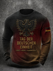 Herren-Tag der Deutschen Einheit-Print-Waffel-Longsleeve-T-Shirt