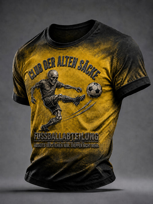 Herren-Lustiges Fußballfan-Print-T-Shirt mit kurzen Ärmeln