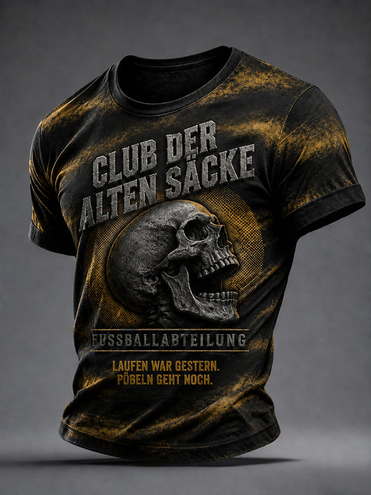 Herren-Lustiges Fußballfan-Print-T-Shirt mit kurzen Ärmeln