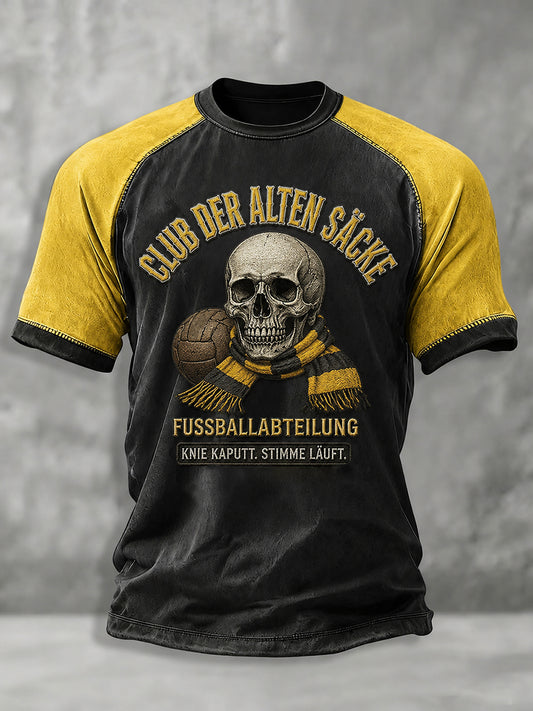 Herren-Lustiges Fußballfan-Print-T-Shirt mit kurzen Ärmeln