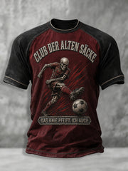 Herren-Lustiges Fußballfan-Print-T-Shirt mit kurzen Ärmeln