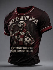 Herren-Lustiges Fußballfan-Print-T-Shirt mit kurzen Ärmeln