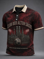 Herren-Lustiges Fußballfan-Print-Kurzarmhemd