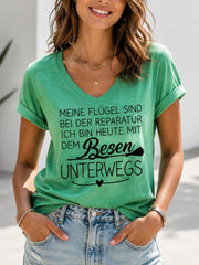 Frauen-T-Shirt mit witzigem deutschen Slogan-Print