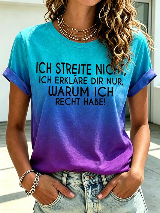 Frauen-T-Shirt mit witzigem deutschen Slogan-Print
