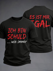 Herren Lustiges deutsches Slogan-Print-T-Shirt