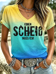 Lustiges Freizeit-T-Shirt für Damen mit deutschem Spruch-Print