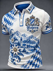 Herren-Deutsch-Bayerischer-Print-Lässiges-Oberteil