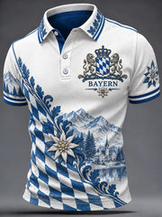 Herren-Deutsch-Bayerischer-Print-Lässiges-Oberteil