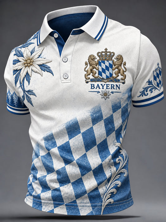 Herren-Deutsch-Bayerischer-Print-Lässiges-Oberteil
