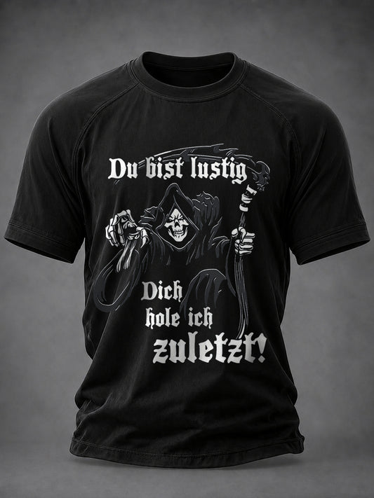 Herren-Funny-T-Shirt mit deutschem Spruch-Print