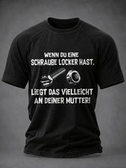 Herren-Funny-T-Shirt mit deutschem Spruch-Print